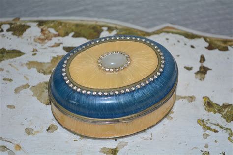 round metal enameled box tc 84|Enamel Trinket Box .